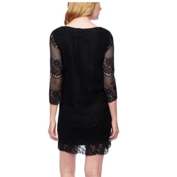 NWT Ella Moss black little dress‎ Carrole size S mini lace party lace vacation